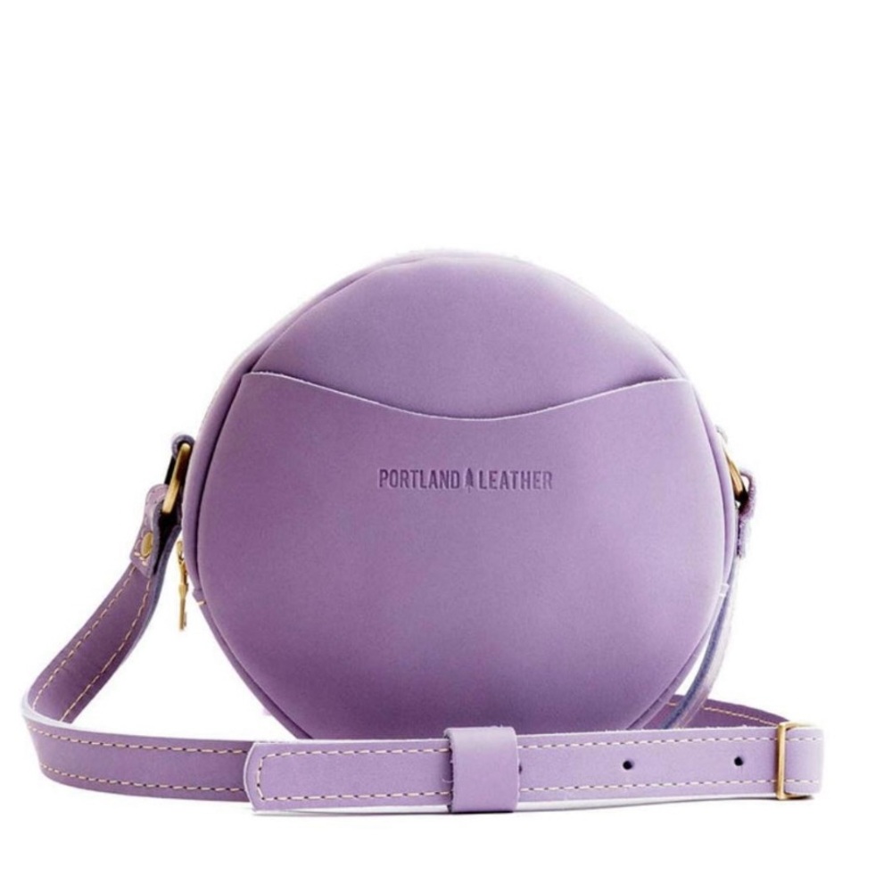 Portland Leather Lavender Circular Crossbody Bag